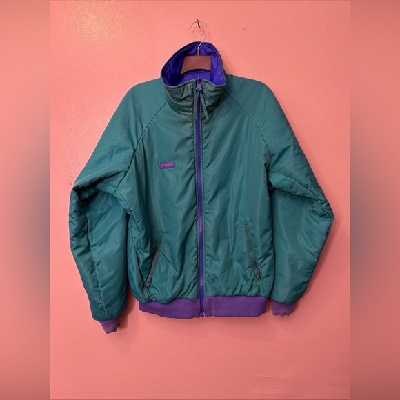 Vintage Columbia Powder Keg Jacket Mens L Navy Teal Pink 3in1 Zip Ski Snowboard - Picture 10 of 15
